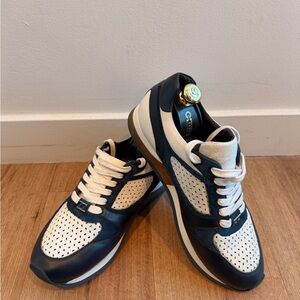 Authentic Zilli Men's Navy and White Sneakers